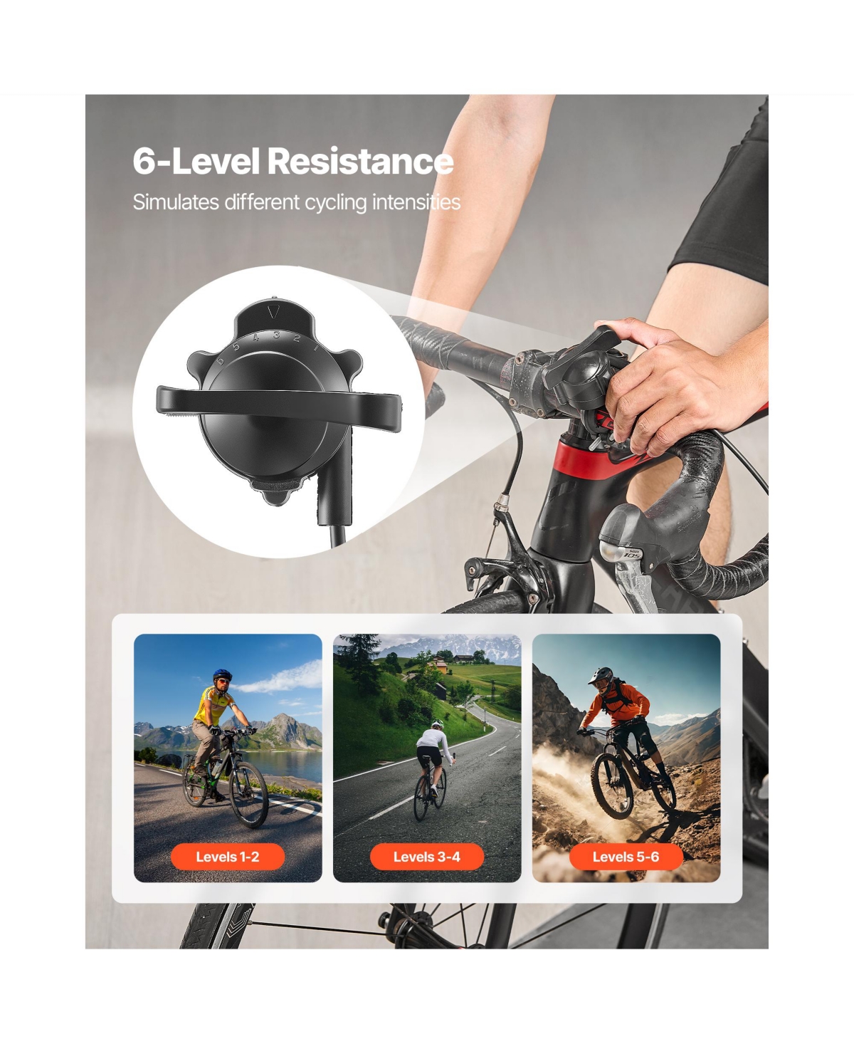Hongge Six Level Magnetic Bike Trainer Stand for Indoor Cycling