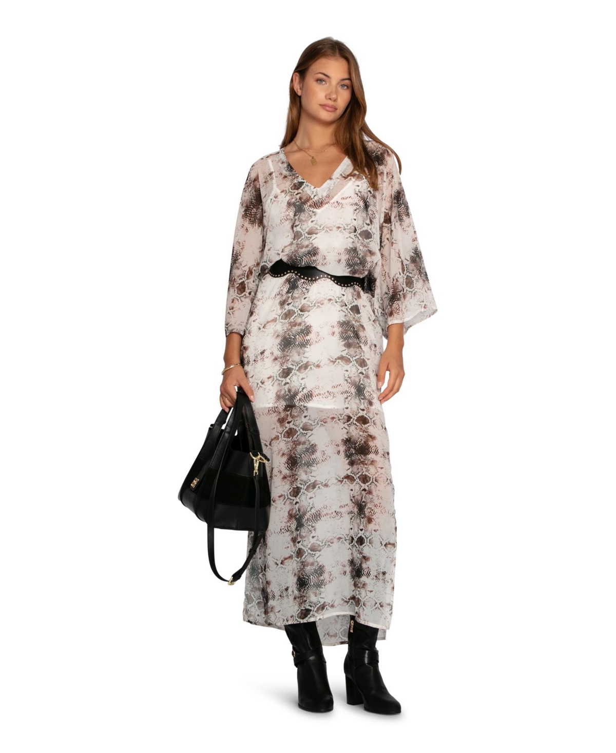Belle & Bloom Women's Heart on Fire Snake Print Kaftan