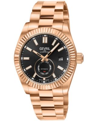 Men's Swiss Made West Village Swiss Automatic IP Rose Stainless Steel Bracelet Watch