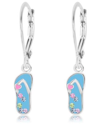 Kids Flip-flop Hypoallergenic Earrings for Girls with Sterling Silver Leverbacks