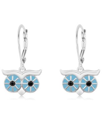 Kids Owl Hypoallergenic Earrings for Girls with Sterling Silver Leverbacks