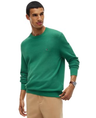Men's Essential Texture Cotton Crewneck Sweater
