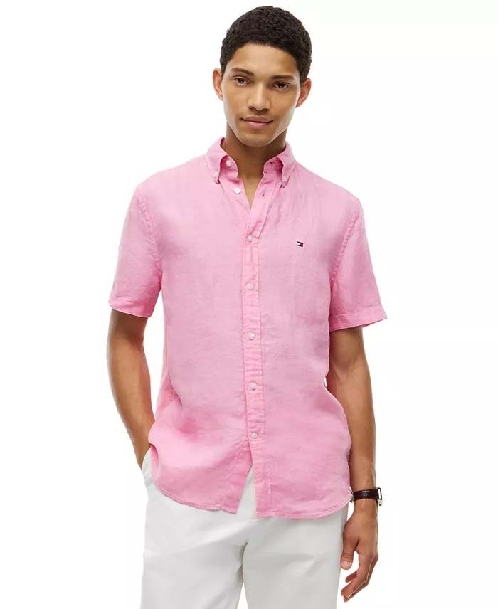Men's Regular-Fit Linen Short Sleeve Shirt - thumbnail 5