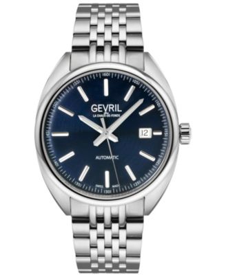 Men's Swiss Made Five Points Swiss Automatic Silver Stainless Steel Bracelet Watch