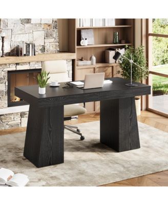 Spacious Modern Computer Desk with Drawers, Writing Table, Storage Shelves for Home Office, Durable Workstation