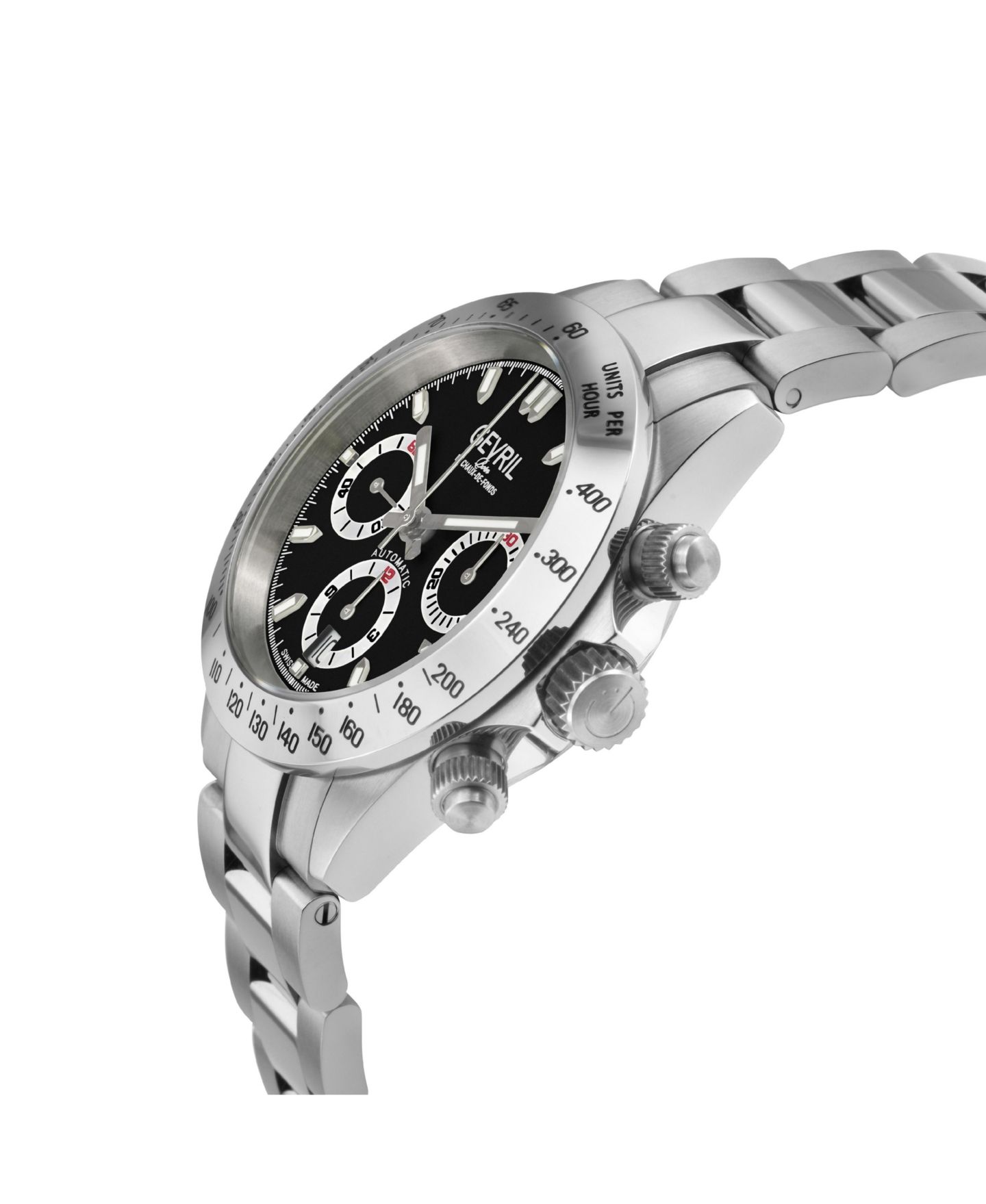 Мужские часы Gevril Swiss Made New Amsterdam Swiss Automatic Silver Stainless Steel Bracelet Watch — фото 3