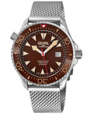 Men's Swiss Made Hudson Yards Swiss Automatic Silver Stainless Steel Mesh Band Watch