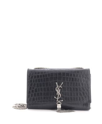 Medium Classic Monogram Tassel Crossbody Bag Embossed Leather