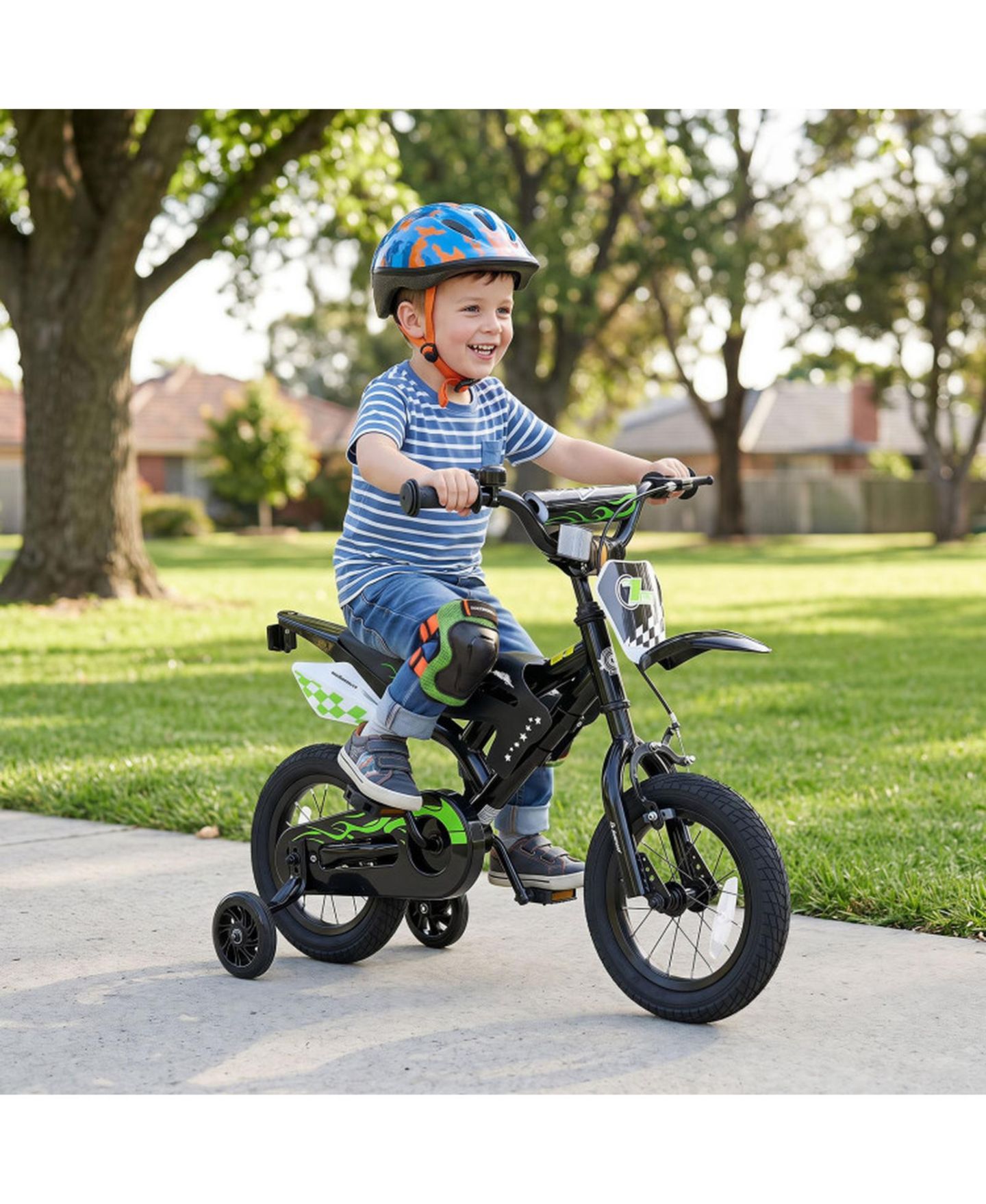 Детская игрушка SUGIFT 12" Kids Bike Motorcycle-Inspired with Detachable Training Wheels, Ages 3-4, цвет: Чёрный — фото 2