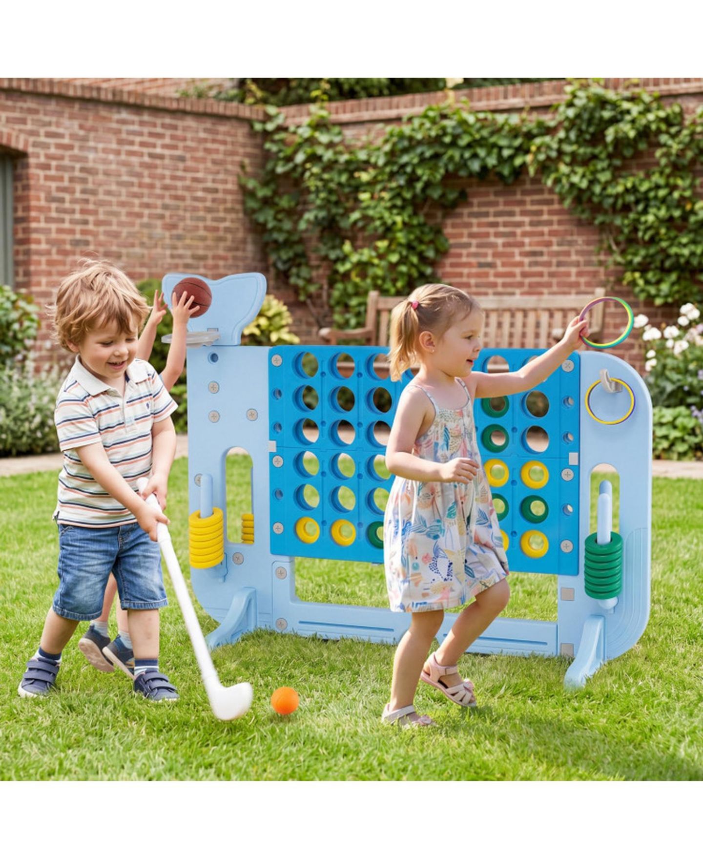 Детские игрушки SUGIFT 4-In-1 Jumbo 4-To-Score Game Set, Adjustable Height, Ages 3+, цвет: Синий — фото 10