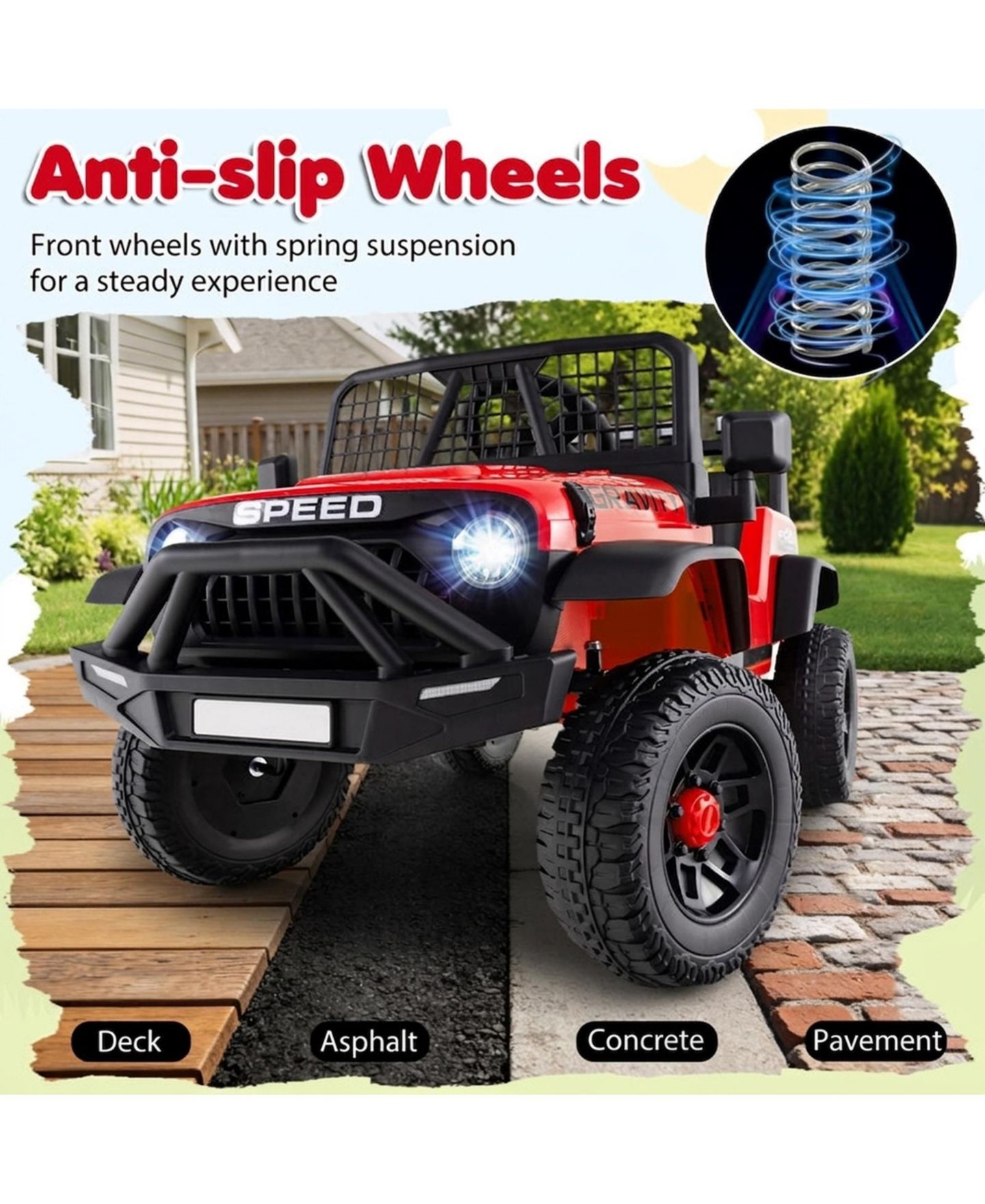 Детская игрушка SUGIFT 24V Kids Ride-On Car with Parent Remote Control and Music, Ages 3+, цвет: Красный — фото 8