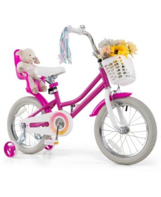 Kids 16" Bike with Training Wheels and Dual Brake System, Ages 3-7
