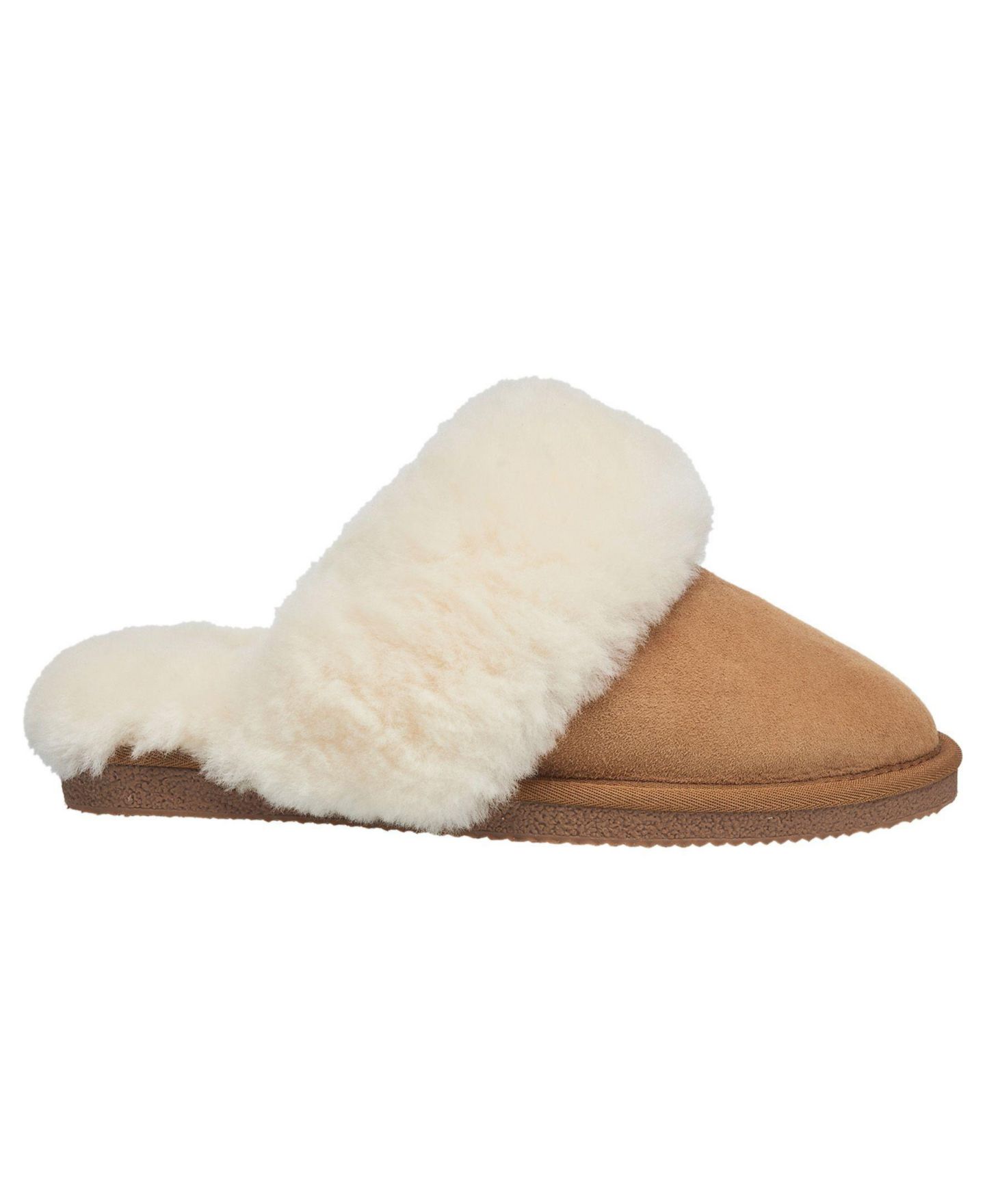 Женские тапочки French Connection Genuine Sheepskin Fur Band Slipper, цвет: Каштановый — фото 2