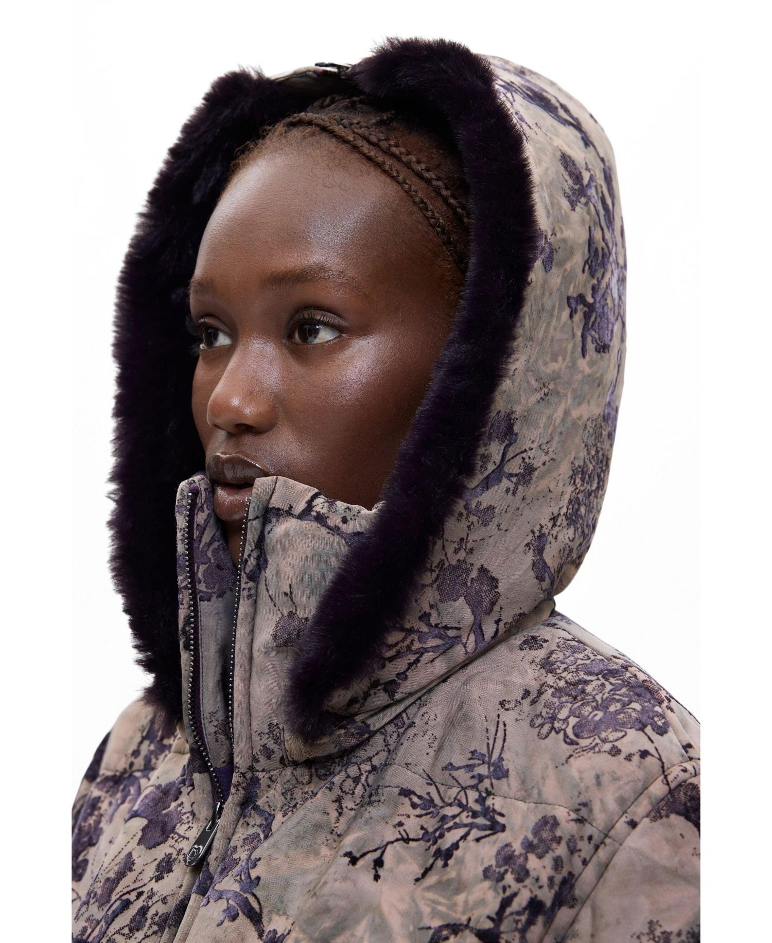 Women's Short Padded Flocked Coat