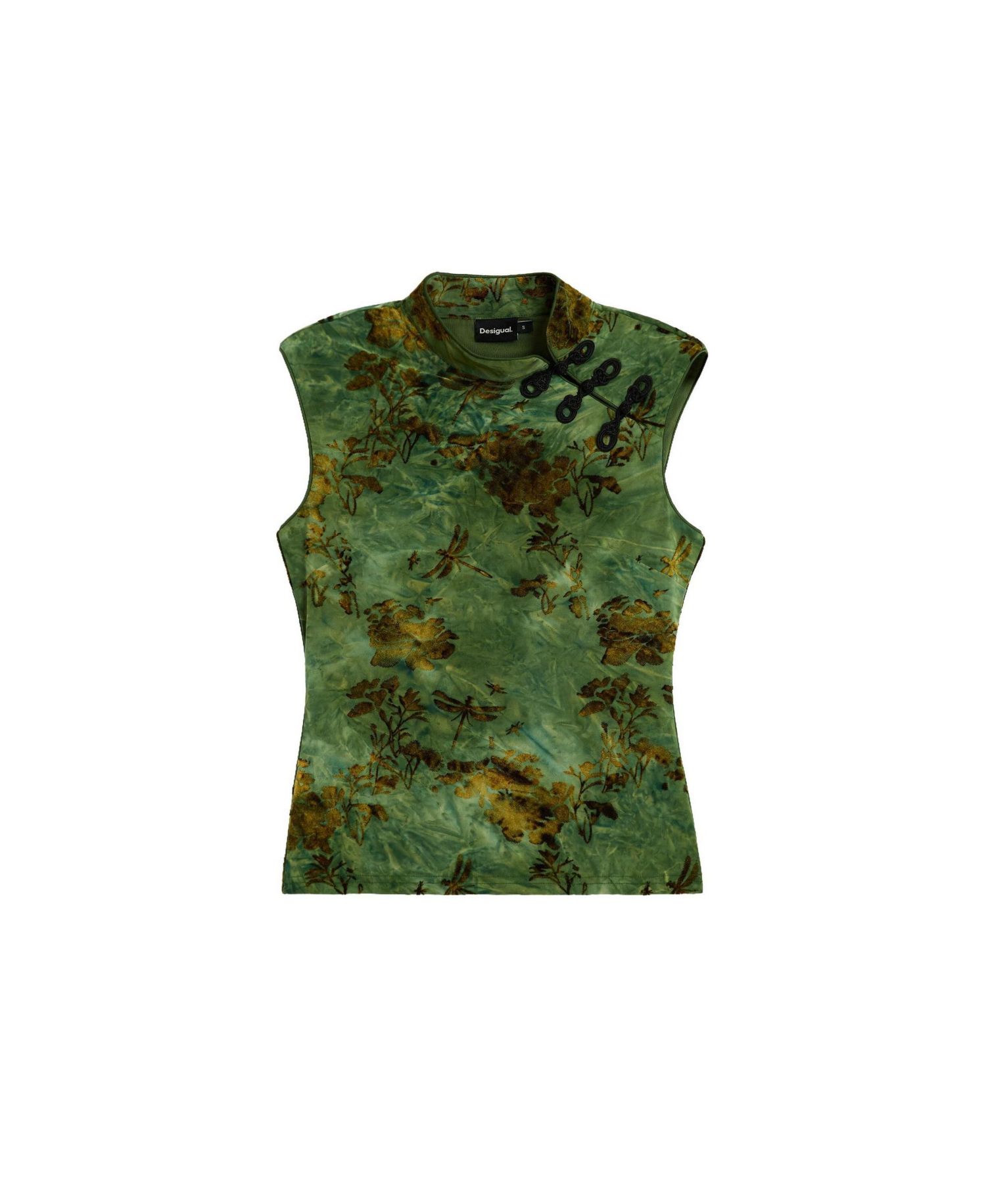 Women's Flocked Printed Sleeveless Blouse