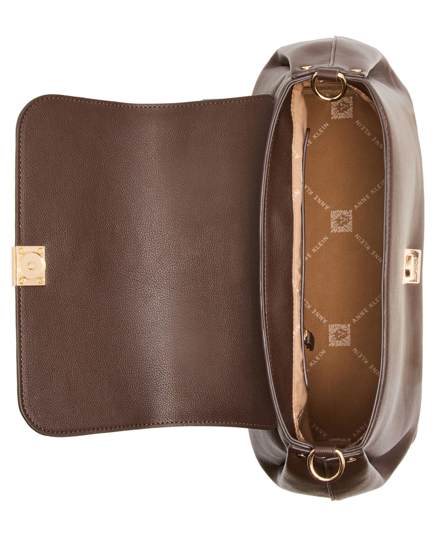 Женская сумка Anne Klein East-West Large Satchel Handbag, цвет: Тёмно-коричневый — фото 4