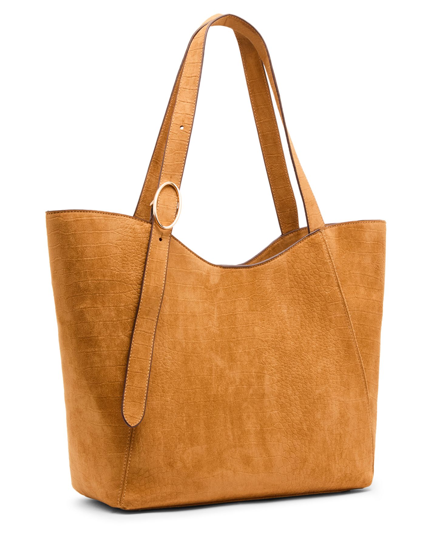 Женская сумка Anne Klein Faux Suede Croc Emboss Extra-Large Tote Handbag, цвет: Бежевый — фото 3