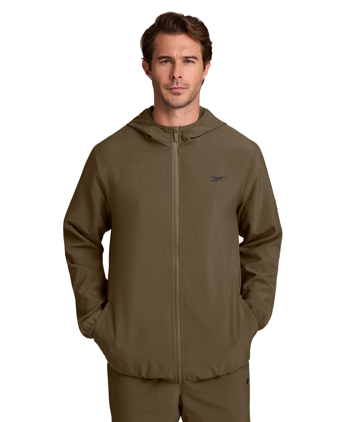 Reebok Men's Woven Logo Jacket - Army Green