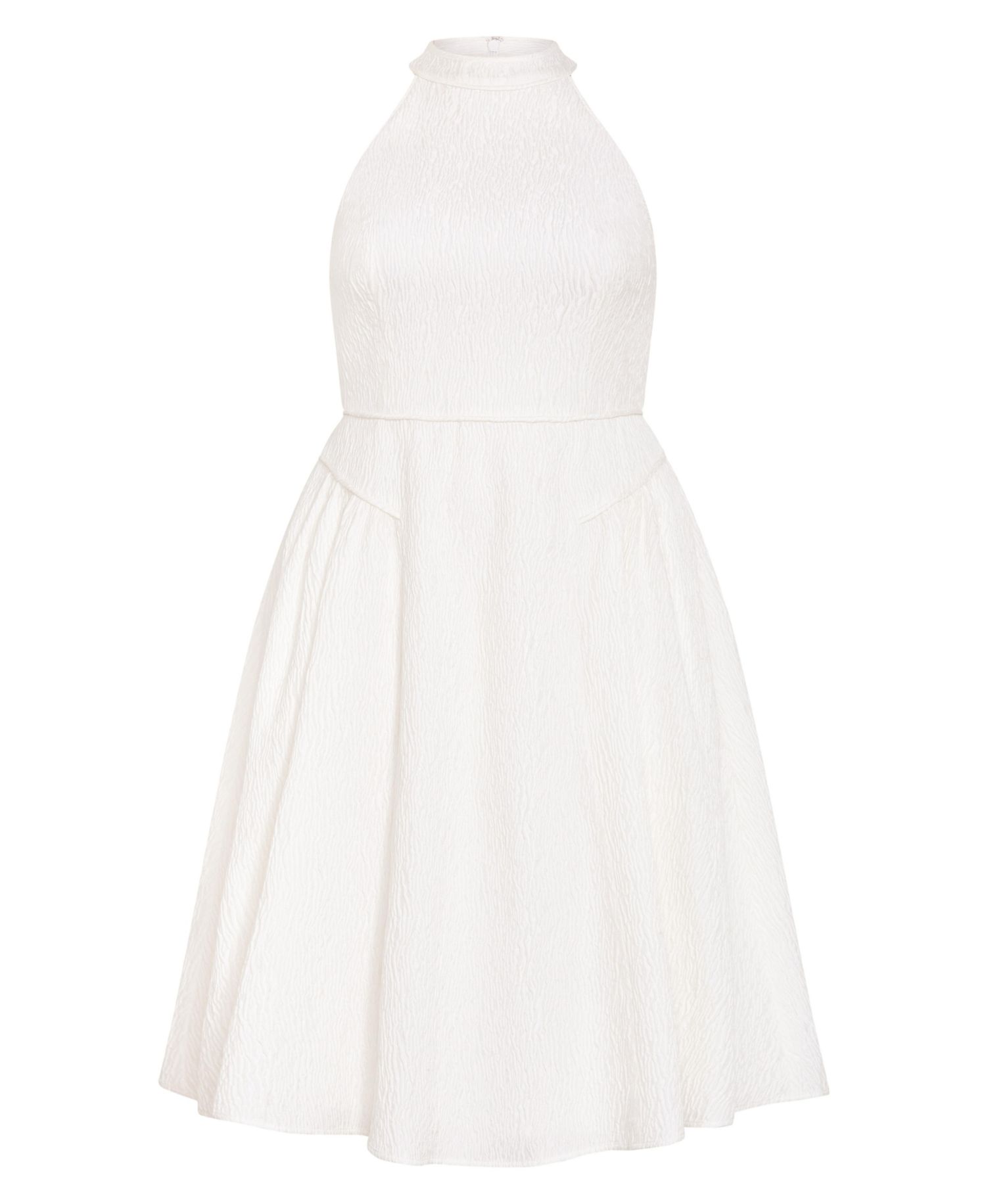 Plus Size Halter Jacquard A-Line Midi Dress