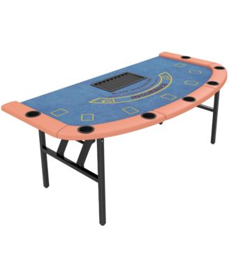 72" Foldable Poker Table, 8-Player jack Table,