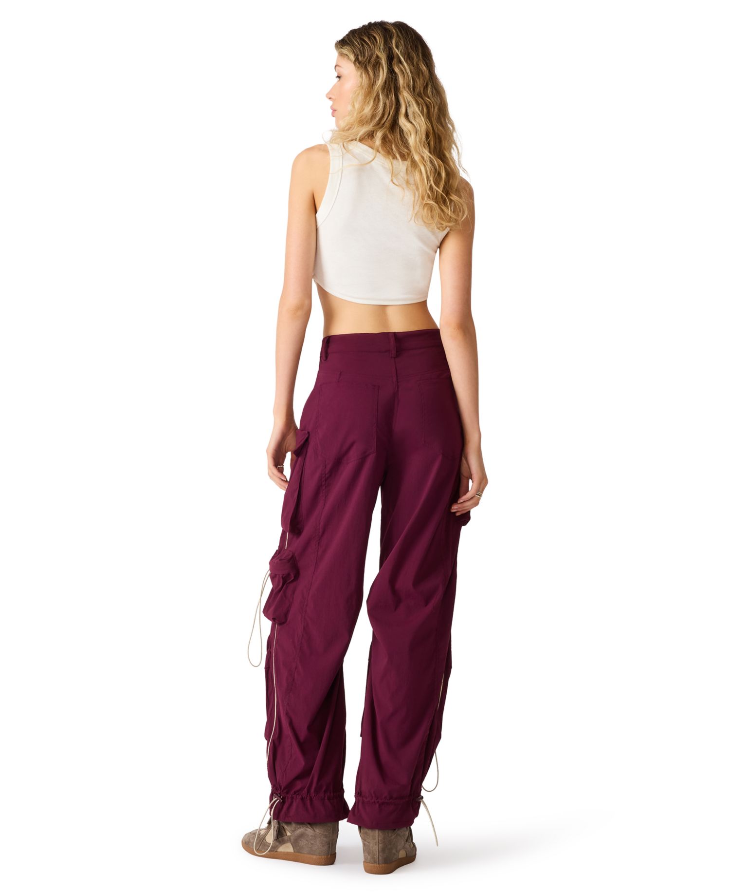 Women's Jacey Cargo Wide-Leg Mid-Rise Pants