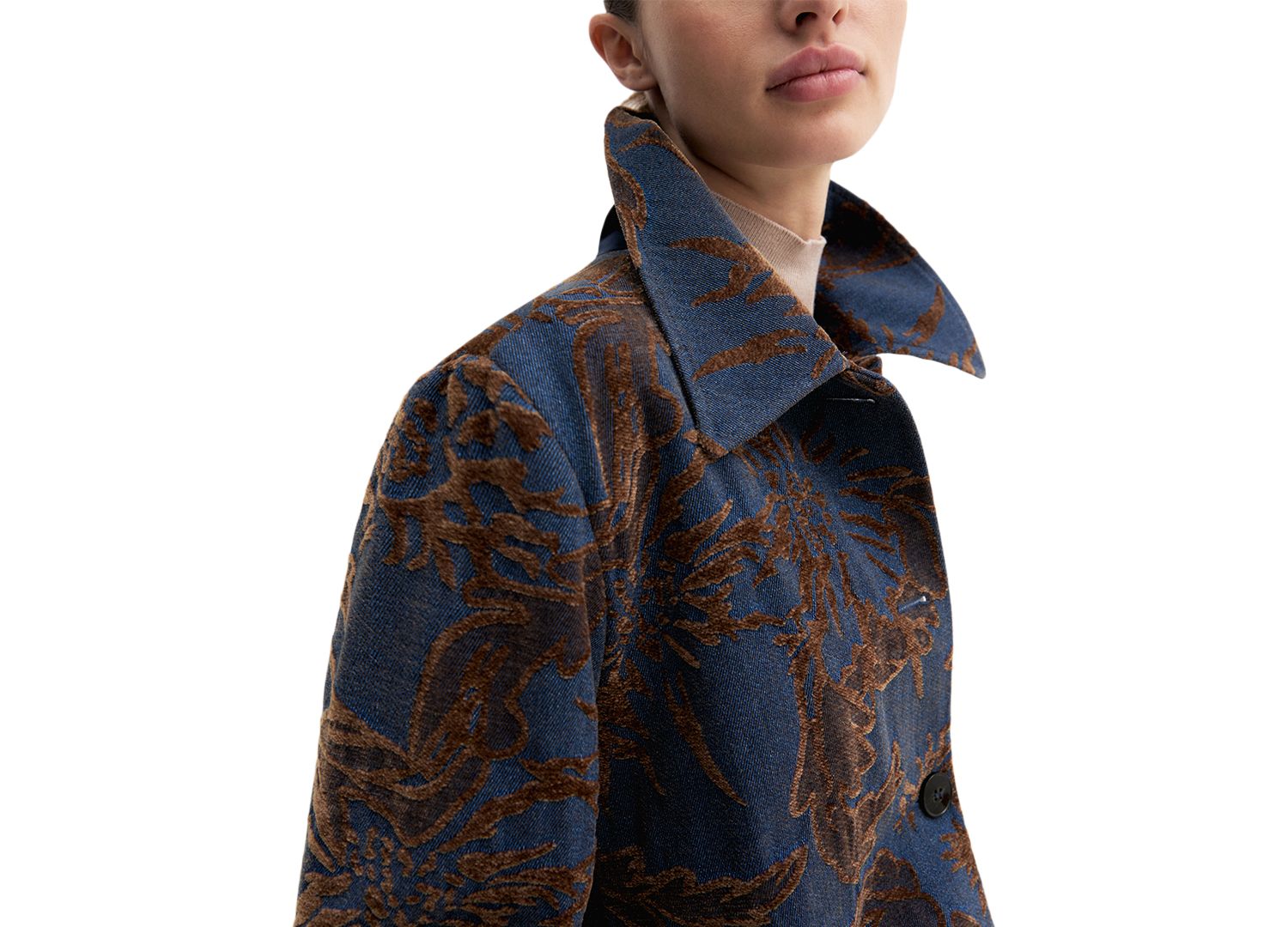Women's Floral-Pattern Lined Denim Jacket