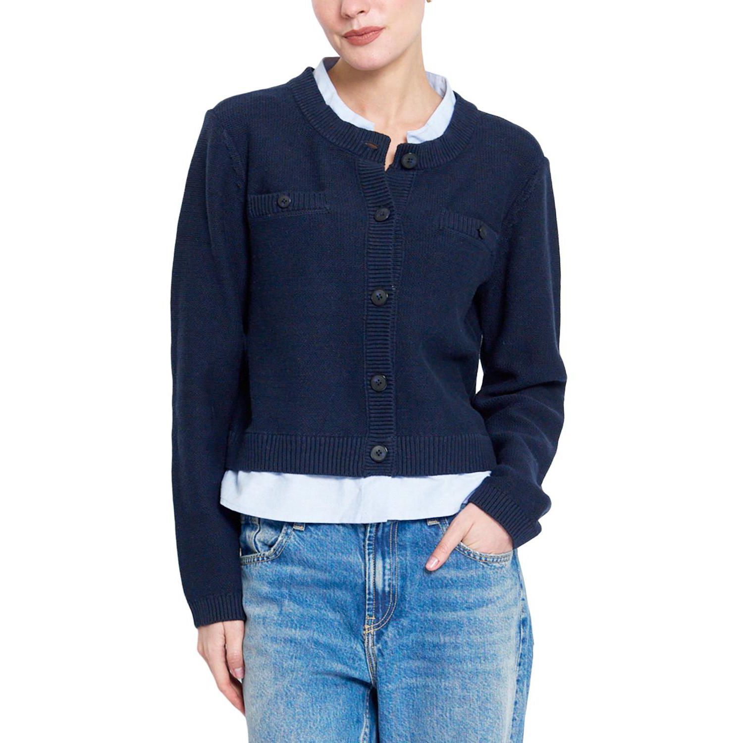 Women's Coen Towfer Cotton-Blend Cropped Cardigan