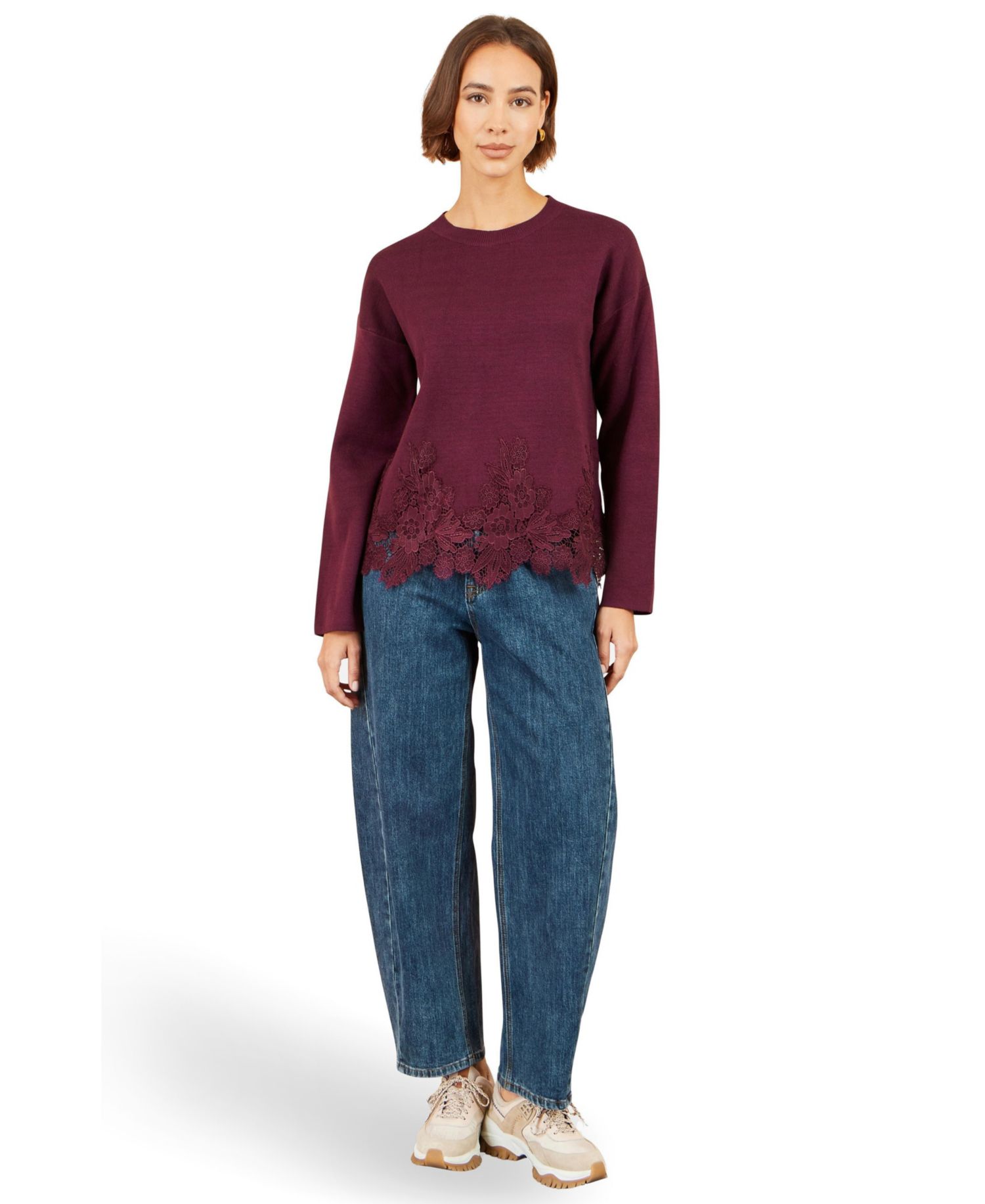 Women's Relaxed Lace Sweater