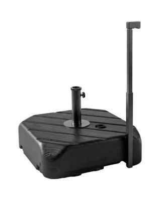 Fillable Patio Umbrella Base with Wheels, Telescopic Handle