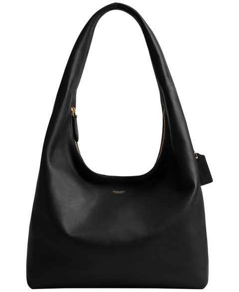 Женские сумки COACH Pillow Brooklyn Large Leather Hobo 34, цвет: Латунный / Чёрный