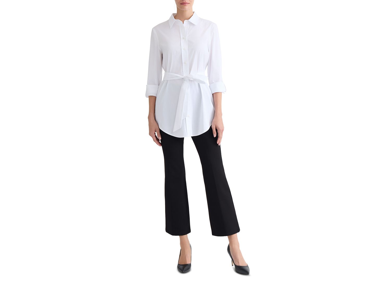 Женский топ Jones New York 3/4-Sleeve Belted Tunic Top, цвет: Натуральный белый — фото 2