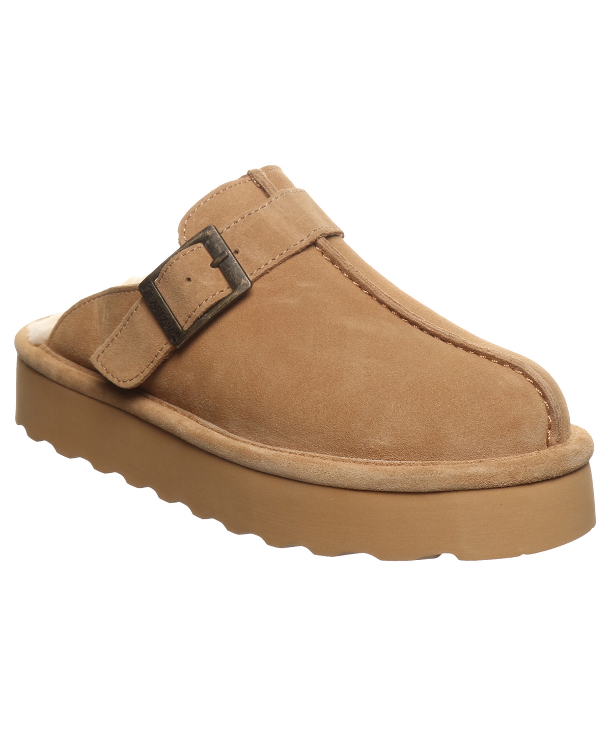 Bearpaw Women's Moxie Platform Suede Slip-on Clogs In Iced Coffee