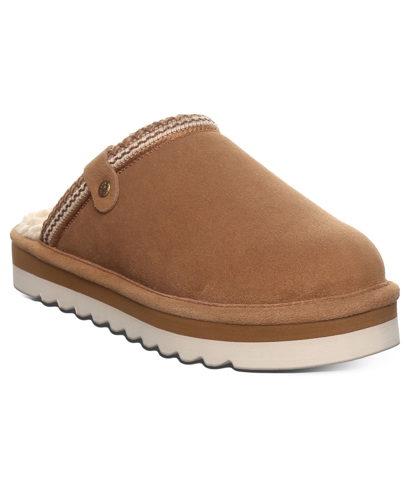 Женские тапочки BEARPAW Arden Faux Fur Accent Slip-On Slippers, цвет: Hickory — фото 1