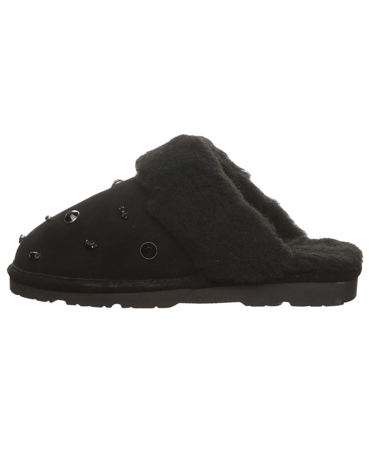 Женские тапочки BEARPAW Loki Nova Embellished Suede Scuff Slippers, цвет: Чёрный — фото 6