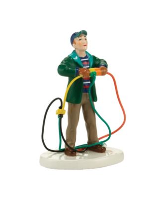 Snow Village Fire It Up Dad Christmas Vacation Figure