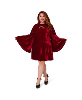 Plus Size Angel Sleeve Downtown Scene Mini Fit and Flare Dress