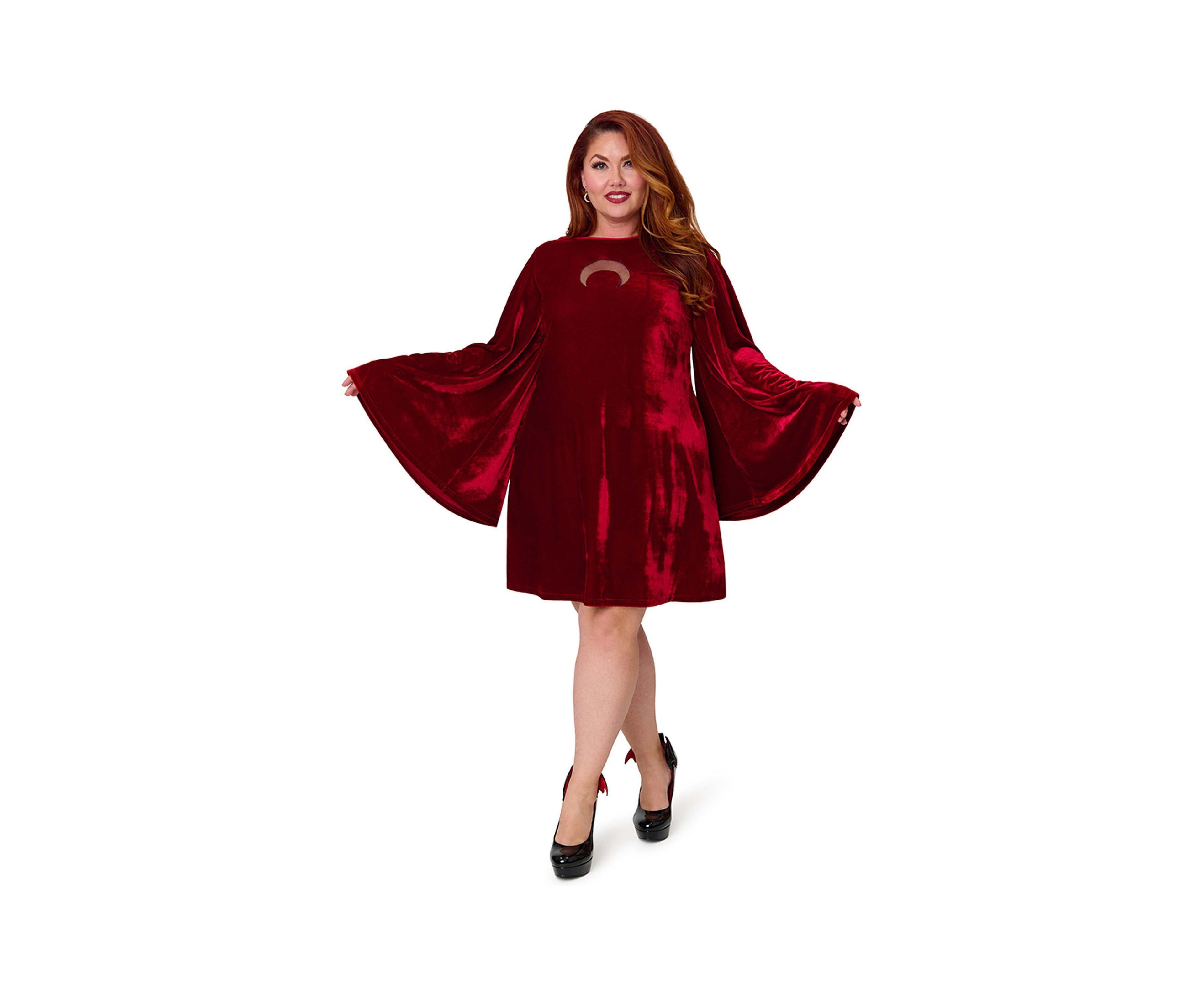 Smak Parlour Plus Size Angel Sleeve Downtown Scene Mini Fit & Flare Dress