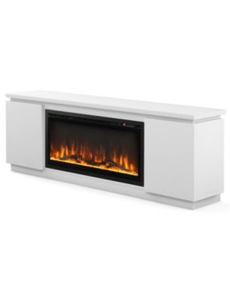 Fireplace TV Stand for TVs up to 80 Inch with 3 Adjustable Shelves and 36-Inch Electric Fireplace