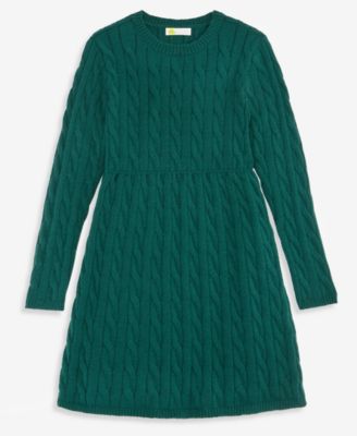Girls' XS-XL Ultrasoft Cable-Knit Fit & Flare Sweater Dress