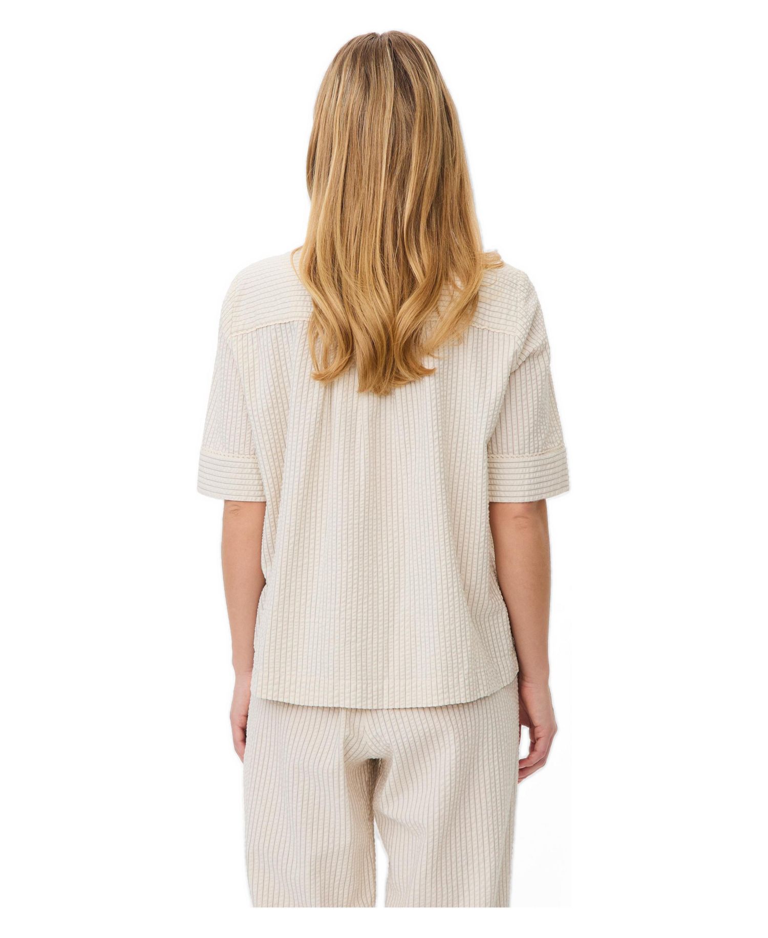 Women's MaBeyora Mandarin Collar Textured Blouse