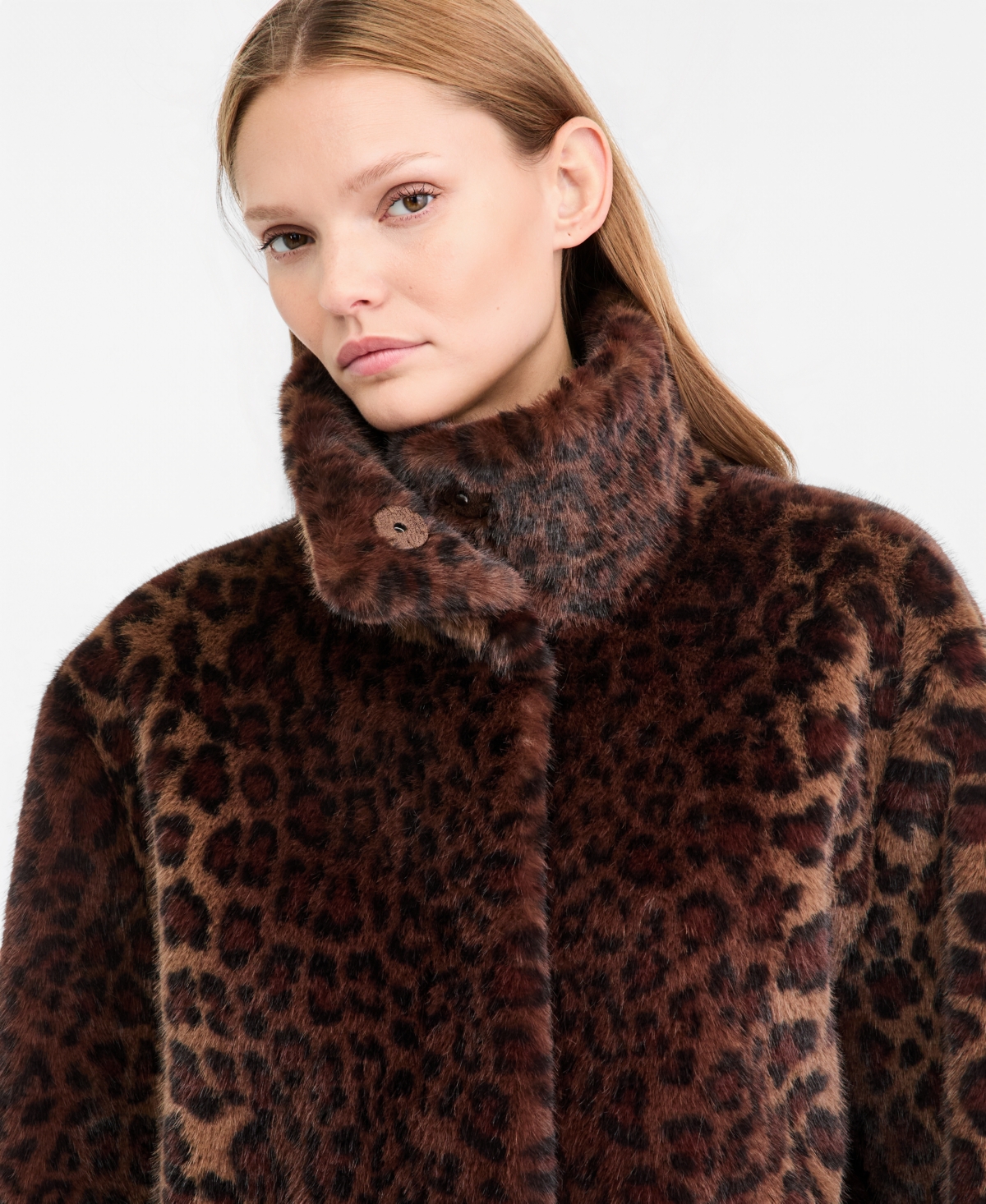 Kobi Halperin Women's Emilia Leopard-Print Faux-Fur Mid-Length Jacket