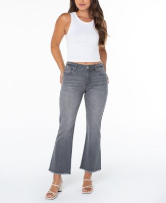 Juniors' Mid-Rise Cropped Kick-Flare Jeans