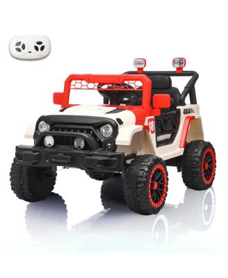 12V Kids Ride On Car - Remote Control Electric Toy, Spring Suspension, LED Lights and Music, Rechargeable Kids Vehicle Gift  