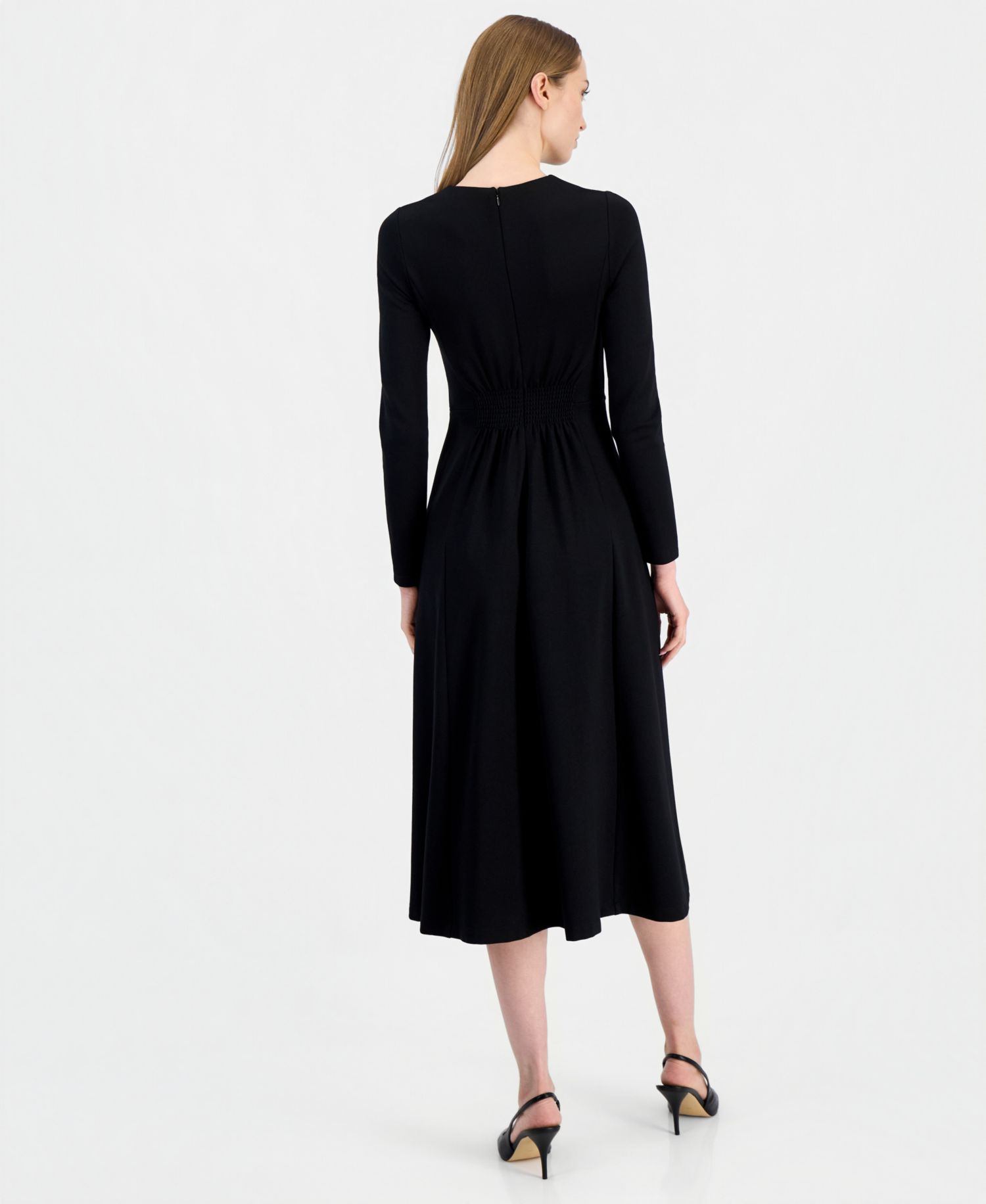 Petite Serenity A-Line Belted Midi Dress