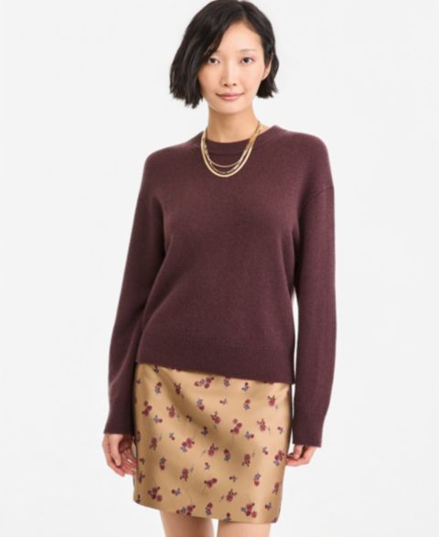Женский свитер On 34th 100% Cashmere Crewneck Relaxed-Fit, цвет: Коричневый