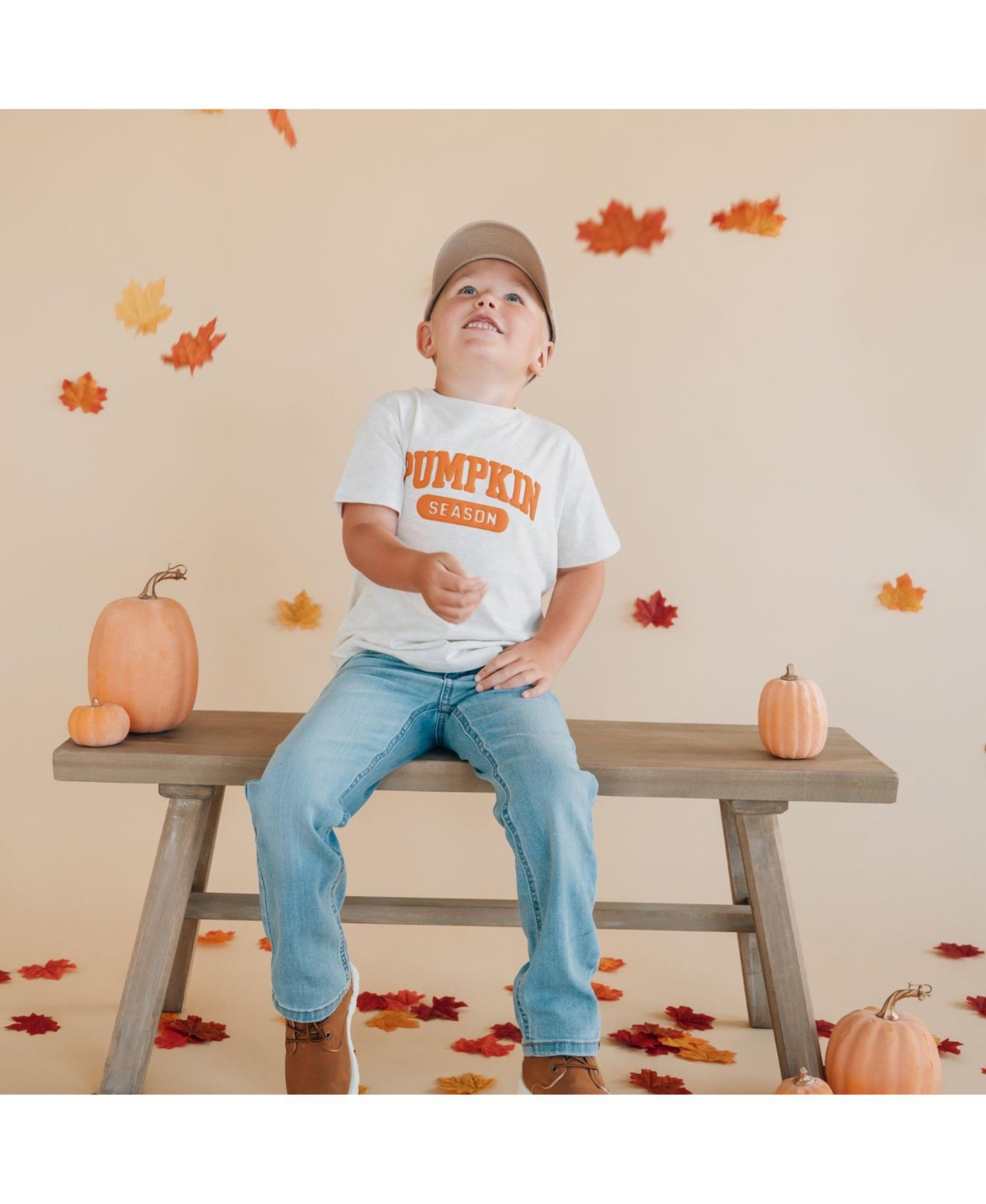 Sweet Wink Big Boys Pumpkin Season Puff Ink Short Sleeve T-Shirt