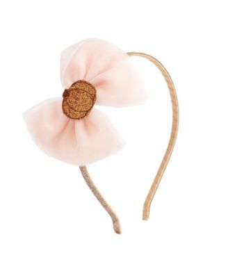 Little and Big Girls Pumpkin Tulle Bow Headband