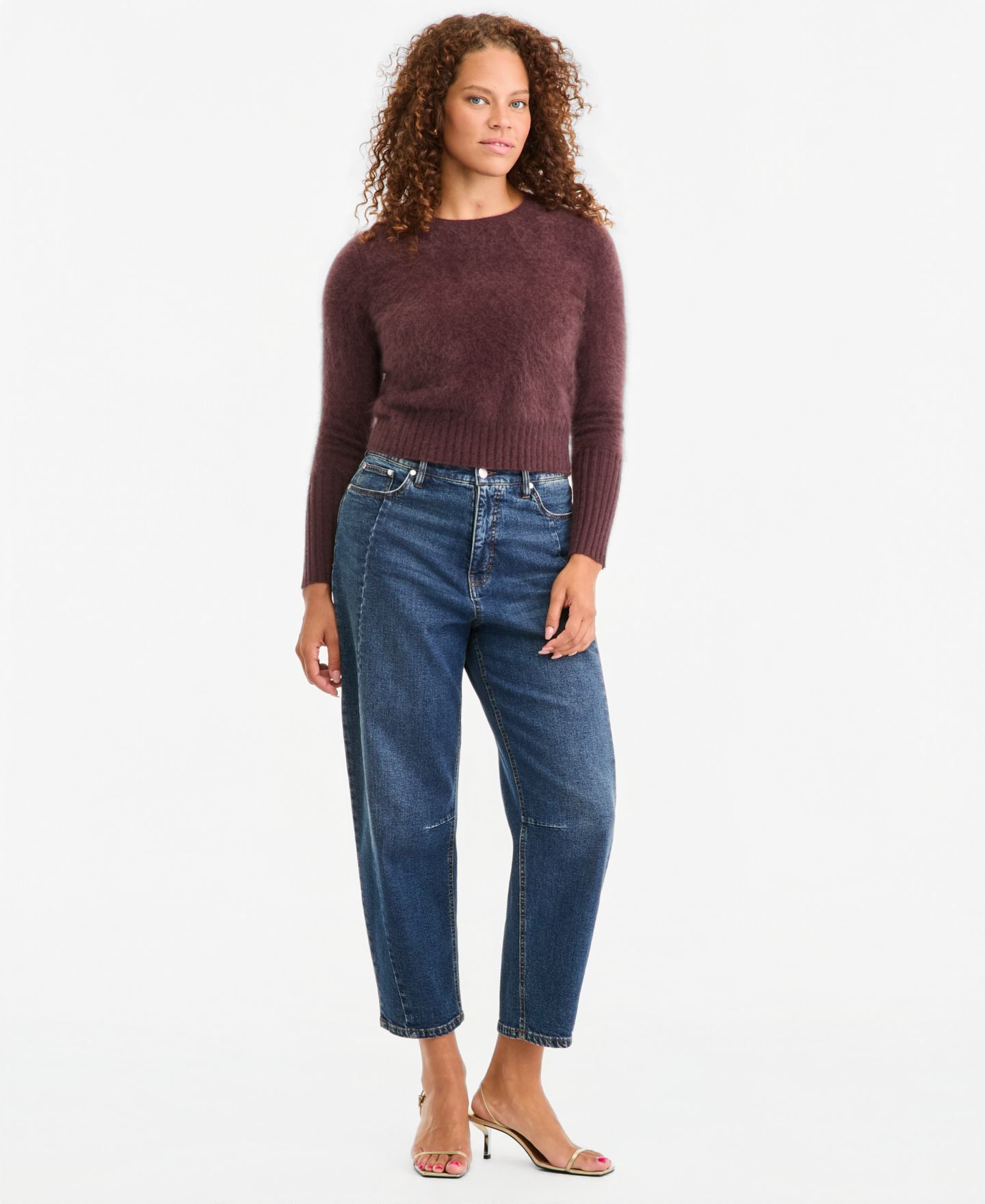 Женский свитер On 34th 100% Cashmere Cropped Brushed Shrunken, цвет: Коричневый — фото 3