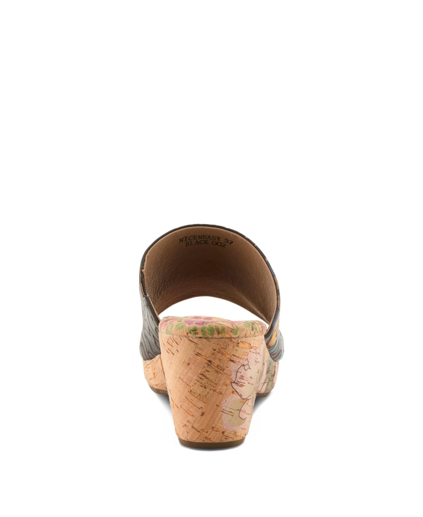 Женские сандалии L'Artiste Niceneasy Slide with Hand-Painted Design, цвет: Чёрный разноцветный — фото 4