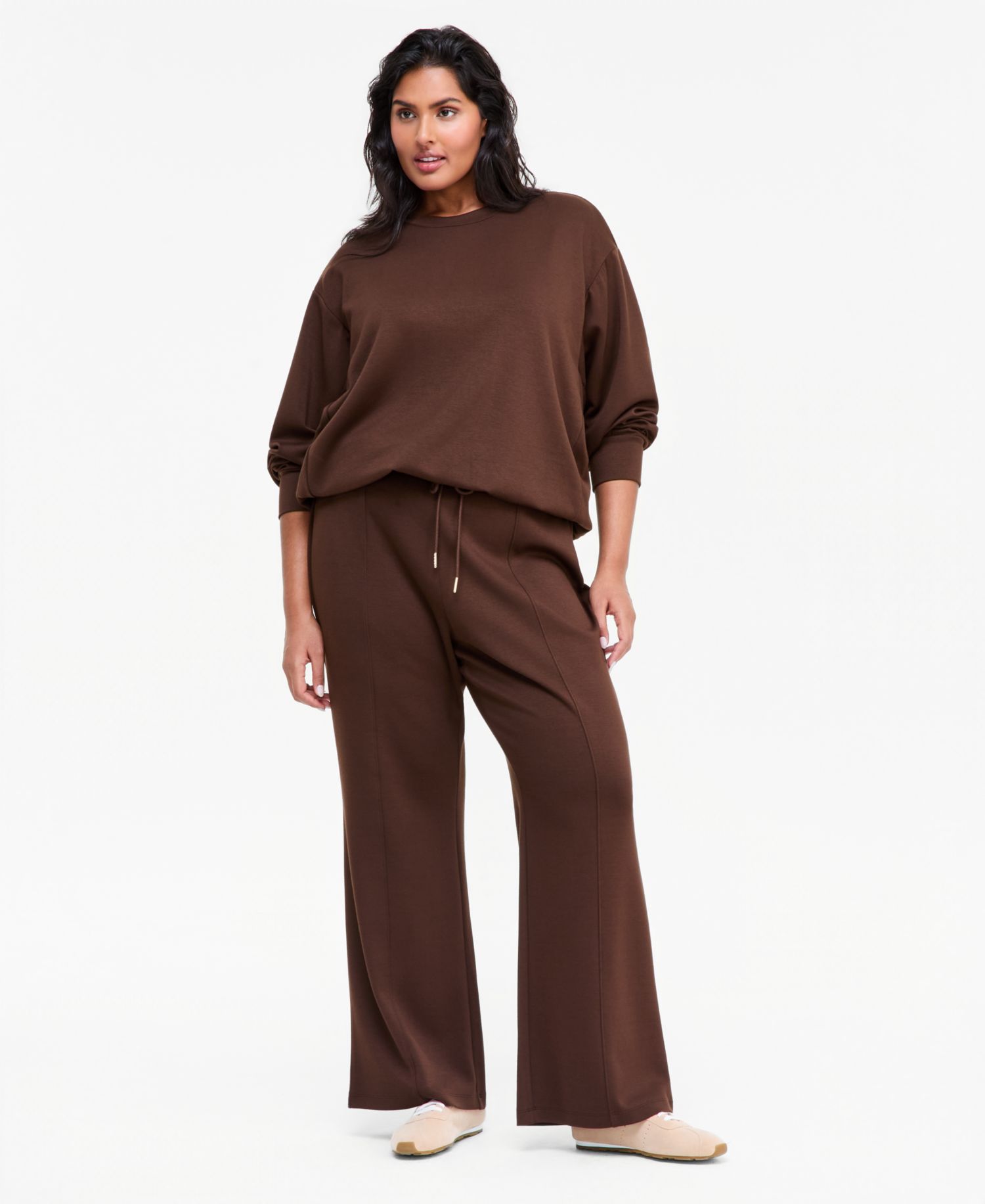 Plus Size Long-Sleeve Crew Neck Sweatshirt